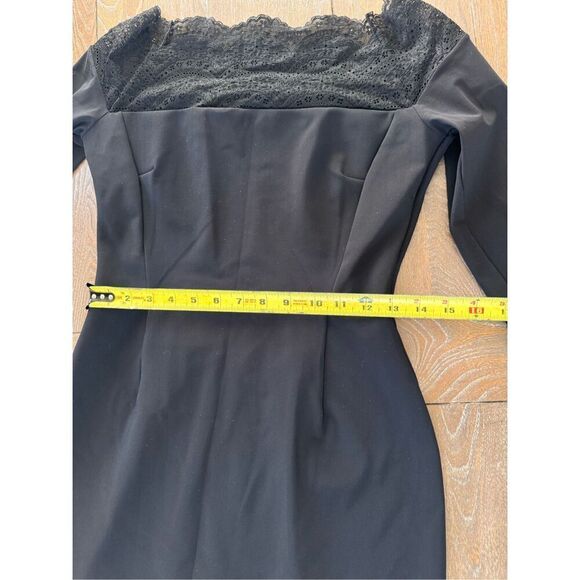 La Petite Robe Chiara Boni Black Lace Off The Shoulders Dress Italian 44 - Picture 8 of 10